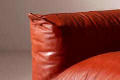 Mario Marenco Mario Marenco first edition pair of leather lounge chairs Arflex Italy 1970s - 3638953