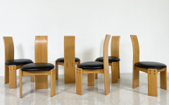 Mario Marenco Set of 6 Dining Chairs by Mario Marenco for Mobil Girgi Italy 1970s - 3552267