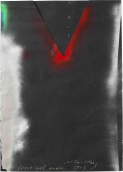 Mario Merz Italian Abstract Mixed Media on Paper Titled Cono Nel Mare 1973  - 4528829