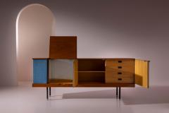 Mario Nuti Teak and Fabric Sideboard by Mario Nuti Lavagna Italy 1960s - 4522731