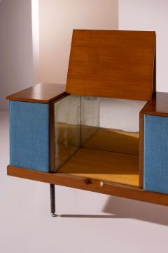 Mario Nuti Teak and Fabric Sideboard by Mario Nuti Lavagna Italy 1960s - 4522732