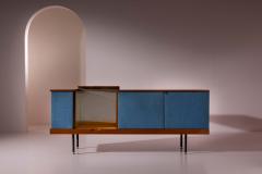 Mario Nuti Teak and Fabric Sideboard by Mario Nuti Lavagna Italy 1960s - 4522765