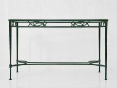 Mario Papperzini Mario Papperzini for Janus et Cie Green Iron and Glass Console Table - 4766684