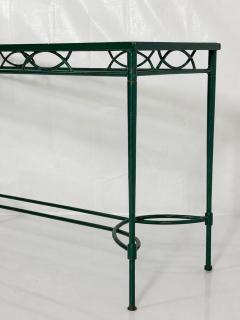 Mario Papperzini Mario Papperzini for Janus et Cie Green Iron and Glass Console Table - 4766694