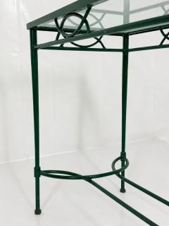 Mario Papperzini Mario Papperzini for Janus et Cie Green Iron and Glass Console Table - 4766699