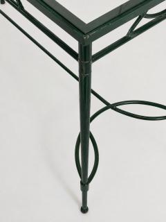 Mario Papperzini Mario Papperzini for Janus et Cie Green Iron and Glass Console Table - 4766705