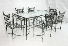 Mario Papperzini Mario Papperzini for Salterini Iron Patio Dining Set 6 Chairs Matching Table - 4712133