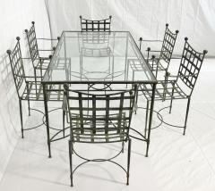 Mario Papperzini Mario Papperzini for Salterini Iron Patio Dining Set 6 Chairs Matching Table - 4712134
