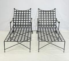Mario Papperzini Pair of Patinated Iron Chaise Lounges by Mario Papperzini for Salterini - 4202929