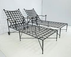 Mario Papperzini Pair of Patinated Iron Chaise Lounges by Mario Papperzini for Salterini - 4202930