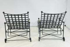 Mario Papperzini Pair of Patinated Iron Chaise Lounges by Mario Papperzini for Salterini - 4202932