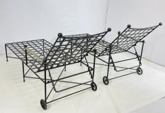Mario Papperzini Pair of Patinated Iron Chaise Lounges by Mario Papperzini for Salterini - 4202933
