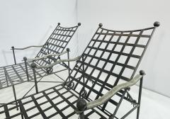 Mario Papperzini Pair of Patinated Iron Chaise Lounges by Mario Papperzini for Salterini - 4202935