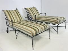 Mario Papperzini Pair of Patinated Iron Chaise Lounges by Mario Papperzini for Salterini - 4202940