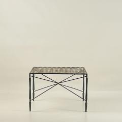 Mario Papperzini Patinated Wrought Iron Ottoman by Mario Papperzini for John Salterini - 3782560