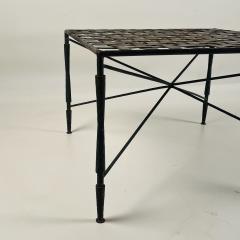 Mario Papperzini Patinated Wrought Iron Ottoman by Mario Papperzini for John Salterini - 3782561