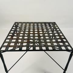 Mario Papperzini Patinated Wrought Iron Ottoman by Mario Papperzini for John Salterini - 3782562