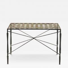 Mario Papperzini Patinated Wrought Iron Ottoman by Mario Papperzini for John Salterini - 3783432