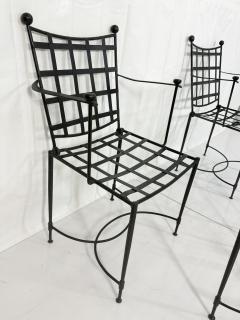 Mario Papperzini Set Of Four Mario Papperzini for Janus et Cie Wrought Iron Dining Armchairs - 4712098