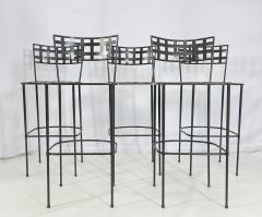 Mario Papperzini Set of 5 Barstools in Solid Steel by Amalfi Furniture after Mario Papperzini  - 4154306