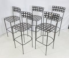 Mario Papperzini Set of 5 Barstools in Solid Steel by Amalfi Furniture after Mario Papperzini  - 4154307