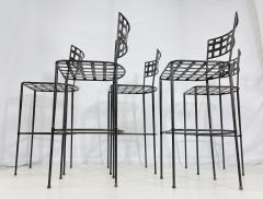 Mario Papperzini Set of 5 Barstools in Solid Steel by Amalfi Furniture after Mario Papperzini  - 4154308
