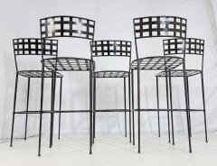 Mario Papperzini Set of 5 Barstools in Solid Steel by Amalfi Furniture after Mario Papperzini  - 4154309