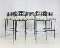 Mario Papperzini Set of 5 Barstools in Solid Steel by Amalfi Furniture after Mario Papperzini  - 4154310