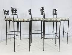Mario Papperzini Set of 5 Barstools in Solid Steel by Amalfi Furniture after Mario Papperzini  - 4154311