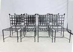 Mario Papperzini Set of 8 Dining Chairs by Mario Papperzini Manufactured by Amalfi USA 20th C  - 4154319
