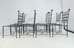 Mario Papperzini Set of 8 Dining Chairs by Mario Papperzini Manufactured by Amalfi USA 20th C  - 4154321