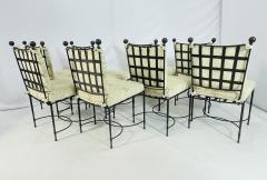 Mario Papperzini Set of 8 Dining Chairs by Mario Papperzini Manufactured by Amalfi USA 20th C  - 4154325