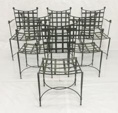 Mario Papperzini Set of Six Mario Papperzini for Salterini Iron Lattice Outdoor Armchairs - 4712167