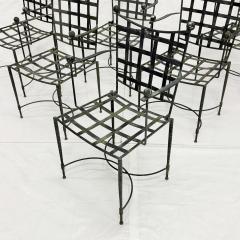 Mario Papperzini Set of Six Mario Papperzini for Salterini Iron Lattice Outdoor Armchairs - 4712171
