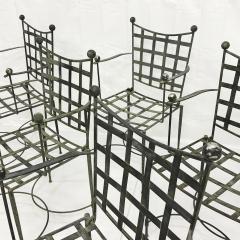 Mario Papperzini Set of Six Mario Papperzini for Salterini Iron Lattice Outdoor Armchairs - 4712172