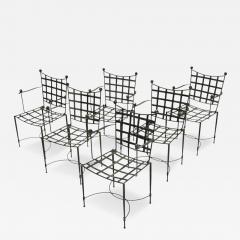 Mario Papperzini Set of Six Mario Papperzini for Salterini Iron Lattice Outdoor Armchairs - 4714100