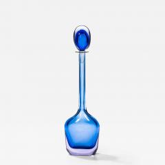 Mario Pinzoni BLUE AND CLEAR MURANO SOMMERSO GLASS DECANTER BY MARIO PINZONI FOR SEGUSO - 2951957