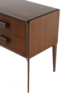 Mario Quarti 1950s Italian Com walnut leather 78 sideboard - 3243828