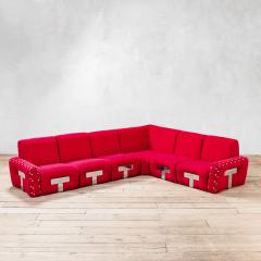Mario Sabot Angular Sofa Model Mais Mais by Mario Sabot Red Fabric Circa 1970 - 4699603