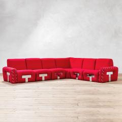 Mario Sabot Angular Sofa Model Mais Mais by Mario Sabot Red Fabric Circa 1970 - 4699604