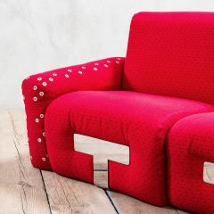 Mario Sabot Angular Sofa Model Mais Mais by Mario Sabot Red Fabric Circa 1970 - 4699607