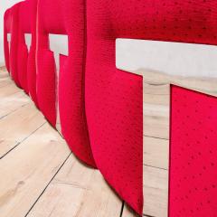 Mario Sabot Angular Sofa Model Mais Mais by Mario Sabot Red Fabric Circa 1970 - 4699608