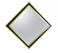 Mario Sabot Mid Century Modern Italian Art Deco Style Brass Framed Wall Mirror - 4553085