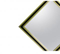 Mario Sabot Mid Century Modern Italian Art Deco Style Brass Framed Wall Mirror - 4553086