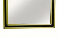 Mario Sabot Mid Century Modern Italian Art Deco Style Brass Framed Wall Mirror - 4553091
