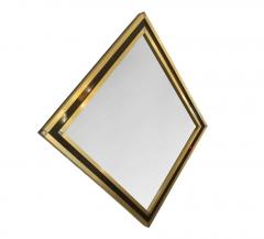 Mario Sabot Mid Century Modern Italian Art Deco Style Brass Framed Wall Mirror - 4553094