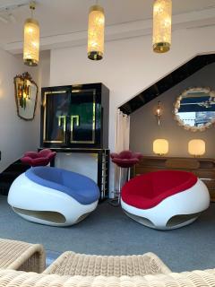 Mario Sabot Pair of Fiberglass POD Armchairs by Mario Sabot Italy 1970s - 1581357