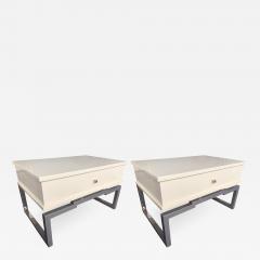 Mario Sabot Pair of Lacquered and Metal Chrome Side Tables by Mario Sabot Italy 1970s - 1009769