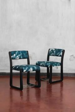 Mario Sabot Set Of 6 Chairs In The Style Of Mario Sabot With Cushions In Dedar Fabric - 3680816