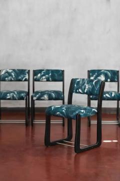 Mario Sabot Set Of 6 Chairs In The Style Of Mario Sabot With Cushions In Dedar Fabric - 3680822